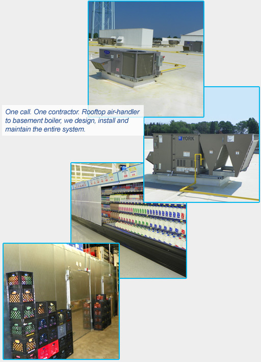 Rooftop handler to basement boiler, we design, install and maintain the entire system.